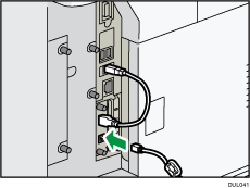 Illustration of connecting the Ethernet cable