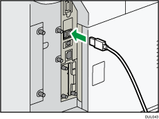 illustration of connecting the USB interface cable