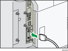 illustration of connecting the IEEE 1284 interface cable