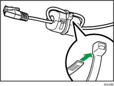 illustration of ferrite core with the cable ties