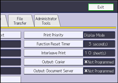 Operation panel screen illustration
