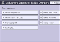 Operation panel screen illustration