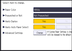 Operation panel screen illustration