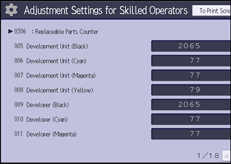 Operation panel screen illustration
