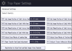 Operation panel screen illustration