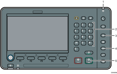 Control panel numbered callout illustration