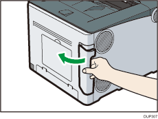 Illustratie achterzijde van de printer