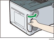 Illustratie achterzijde van de printer