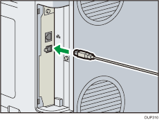 Illustratie achterzijde van de printer