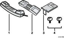 Illustration of contents of the handset