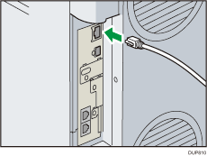 Illustration of connecting the Ethernet cable
