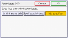 Ilustração da tela do painel de operação