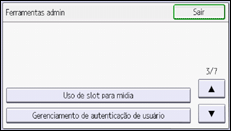 Ilustração da tela do painel de operação