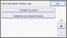 Ilustração da tela do painel de operação