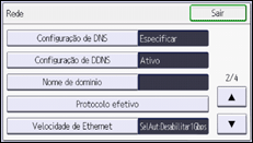 Ilustração da tela do painel de operação