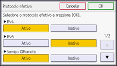 Ilustração da tela do painel de operação