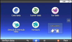 Ilustração da tela do painel de operação