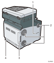 Ilustração com legendas numeradas da unidade principal