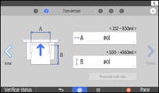 Ilustração da tela do painel de operação