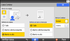 Ilustração da tela do painel de operação
