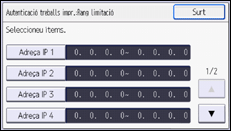 Il·lustració de pantalla del panell d'operacions