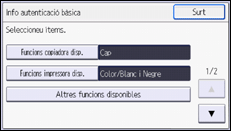 Il·lustració de pantalla del panell d'operacions