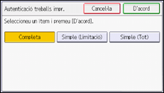 Il·lustració de pantalla del panell d'operacions