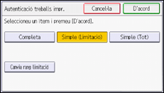 Il·lustració de pantalla del panell d'operacions