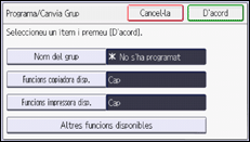 Il·lustració de pantalla del panell d'operacions