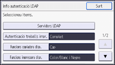 Il·lustració de pantalla del panell d'operacions