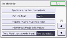 Il·lustració de pantalla del panell d'operacions