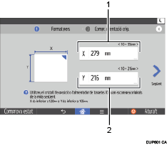 Il·lustració de pantalla del panell d'operacions