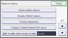 Ilustrace displeje ovládacího panelu