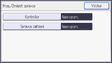 Ilustrace displeje ovládacího panelu