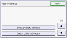 Ilustrace displeje ovládacího panelu