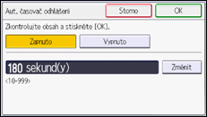 Ilustrace displeje ovládacího panelu