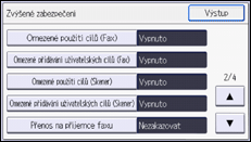 Ilustrace displeje ovládacího panelu