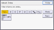 Ilustrace displeje ovládacího panelu