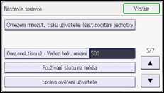 Ilustrace displeje ovládacího panelu