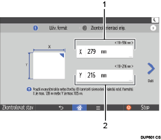 Ilustrace displeje ovládacího panelu