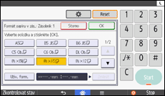 Ilustrace displeje ovládacího panelu