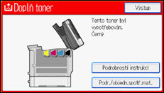 Ilustrace displeje ovládacího panelu