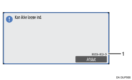 Nummereret illustration af skærmbilledet på betjeningspanelet