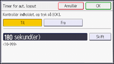 Illustration af display på betjeningspanelet