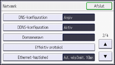Illustration af display på betjeningspanelet