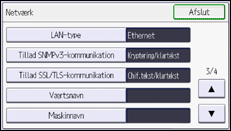Illustration af display på betjeningspanelet