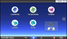 Illustration af display på betjeningspanelet