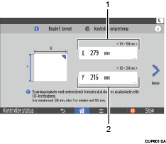 Operation panel screen illustration