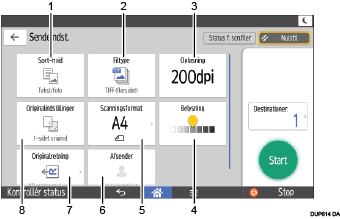 Operation panel screen illustration