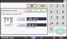 Illustration af display på betjeningspanelet